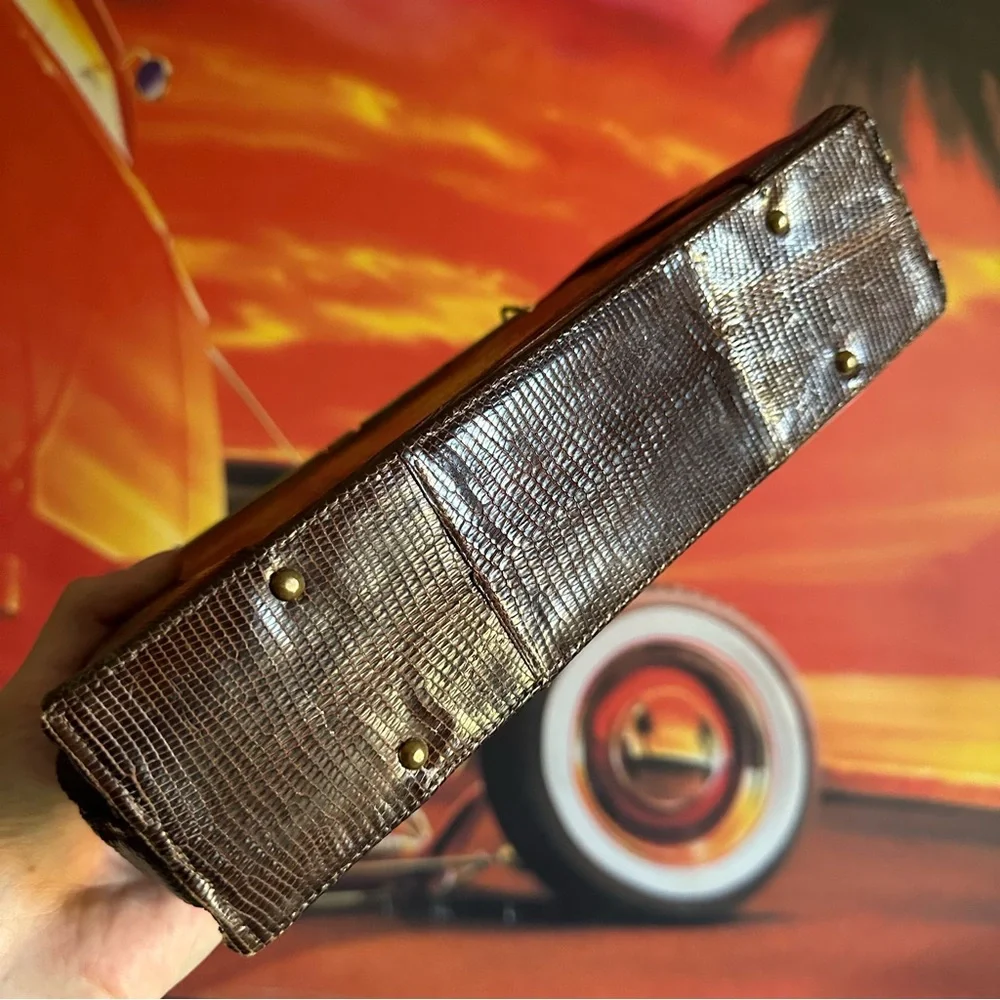 Vintage alligator top handle bag MCM retro - Picture 8 of 9